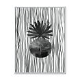 thumbnail image 1 of Designart 'Black and White Striped Under Tropical Leaf I' Modern Framed Canvas Wall Art Print, 1 of 5