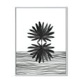 thumbnail image 1 of Designart 'Black and White Striped Under Tropical Leaf II' Modern Framed Canvas Wall Art Print, 1 of 5