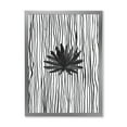 thumbnail image 1 of Designart 'Black and White Striped Under Tropical Leaf III' Modern Framed Art Print, 1 of 4