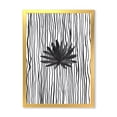 thumbnail image 1 of Designart 'Black and White Striped Under Tropical Leaf III' Modern Framed Art Print, 1 of 4