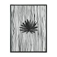 thumbnail image 1 of Designart 'Black and White Striped Under Tropical Leaf III' Modern Framed Canvas Wall Art Print, 1 of 5