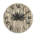 thumbnail image 1 of Designart 'Black and White Striped Under Tropical Leaf III' Modern Wood Wall Clock, 1 of 5