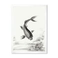 thumbnail image 1 of Designart 'Black and White Vintage Fish I' Nautical & Coastal Framed Art Print, 1 of 1