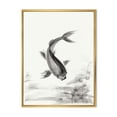 thumbnail image 1 of Designart 'Black and White Vintage Fish I' Nautical & Coastal Framed Canvas Wall Art Print, 1 of 5