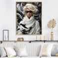 thumbnail image 1 of Designart "Black and White Women's Fashion Elegance II" Fashion Framed Wall Art - Glam White Fashion Hallway Framed Wall Art Decor, 1 of 6