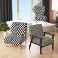 thumbnail image 1 of Designart "Black and Yellow Tropical Floral" Upholstered Patterned Accent Chair and Arm Chair, 1 of 5