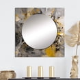 thumbnail image 1 of Designart "Bliss Of Happiness Gray And Yellow Harmony I" Abstract Collages Square Mirror Wall Decor Transitional - Large Grey Square Bathroom Mirror - Square Printed Wall Mirror Art, 1 of 5