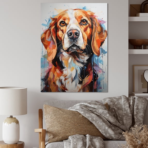 Designart "Blissful Beagle I" Animals Dog Canvas Prints