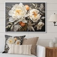thumbnail image 1 of Designart "Blissful Beige Peony Fragrance II" Peonies Floater Framed Canvas Art Print, 1 of 5