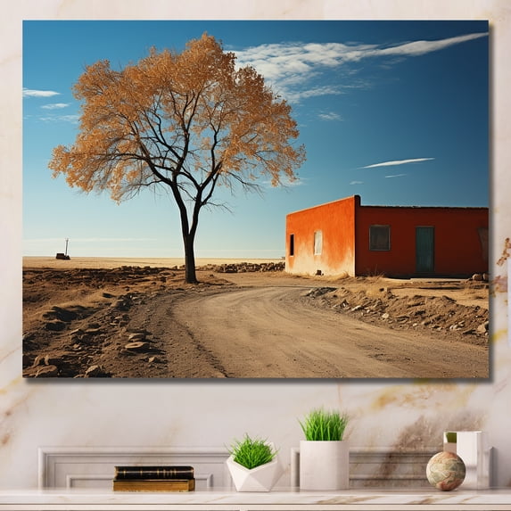 Designart "Blissful Desert Trees Of Dakota" Desert Canvas Prints