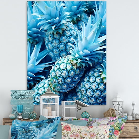 Designart "Blissful Juicy Pineapple V" Pineapples Wall Decor