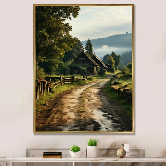 Designart "Blissful Rural Germany III" Germany Floater Framed Canvas Wall Art