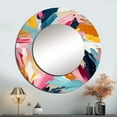 thumbnail image 1 of Designart "Blissful Vibrant Swirls Of Colorful Paint" Abstract Rund Mirror For Wall Decor - Large Multicolor Round Printed Mirror -Modern Round Living Room Mirror - 23" x 23", 1 of 1