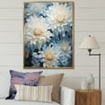 thumbnail image 1 of Designart "Blissful White And Blue Mums In The Garden I" Mums Floater Framed Canvas Prints, 1 of 5