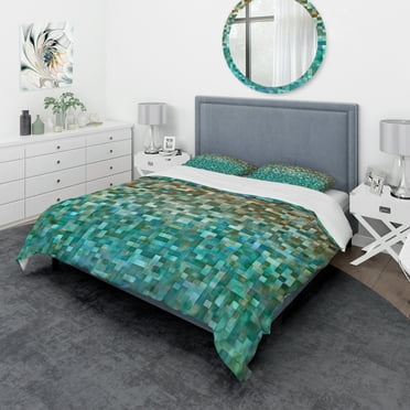 Designart 'Blocked Abstract' Geometric Duvet Cover Set