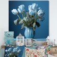 thumbnail image 1 of Designart "Blooming Azure Blue Tulips II" Tulips Canvas Art Print, 1 of 7