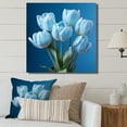 thumbnail image 1 of Designart "Blooming Azure Blue Tulips IV" Tulips Wall Art Living Room, 1 of 7