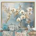 thumbnail image 1 of Designart "Blooming Beige And Gold Orchid I" Orchids Floater Framed Canvas Prints, 1 of 5