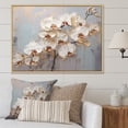 thumbnail image 1 of Designart "Blooming Beige And Gold Orchid IV" Orchids Floater Framed Wall Art Prints, 1 of 5
