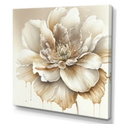 Designart Blooming Beige Floral Design II Canvas Wall Art