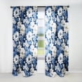 thumbnail image 1 of Designart "Blooming Blue And White Florals IV" Botanical Traditional Curtain, Floral Single Panel, 1 of 6