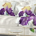 thumbnail image 1 of Designart Blooming Blue Yellow Iris - Floral Throw Pillow - 12x20, 1 of 5