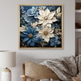 thumbnail image 1 of Designart "Blooming Brush Of White And Blue Poinsettias IV" Poinsettias Floater Framed Wall Art Prints, 1 of 5