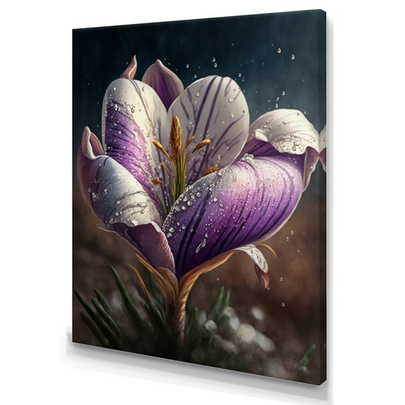 Designart Blooming Crocus I Canvas Wall Art