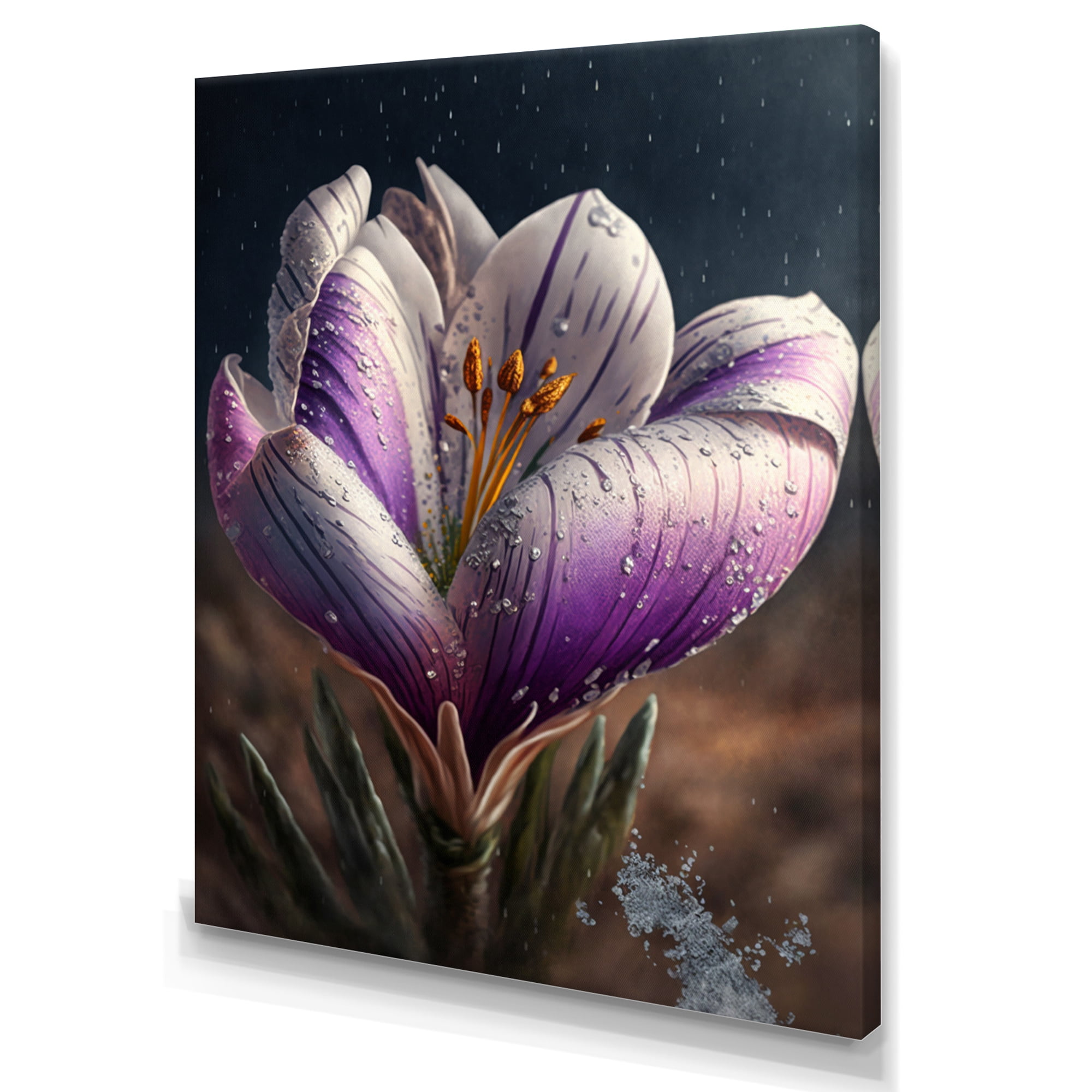 Designart Blooming Crocus III Canvas Wall Art