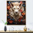 thumbnail image 1 of Designart "Blooming Dominance In The Lion'S Realm" Animals Lion Floater Framed Wall Art Living Room, 1 of 1