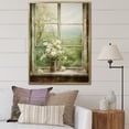 thumbnail image 1 of Designart "Blooming Farm Windows in the Countryside II" Farm Framed Wall Art - Country Green Farm Windows Hallway Framed Wall Art Decor, 1 of 6