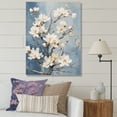 thumbnail image 1 of Designart "Blooming Flowers In Beige And Blue Magnolias" Magnolias Wall Art Living Room, 1 of 1