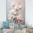 thumbnail image 1 of Designart "Blooming Flowers In Beige And Green Magnolias I" Magnolias Canvas Wall Art, 1 of 7