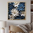 thumbnail image 1 of Designart "Blooming Flowers Of White And Blue Poinsettias I" Poinsettias Floater Framed Canvas Prints, 1 of 5