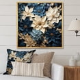 thumbnail image 1 of Designart "Blooming Flowers Of White And Blue Poinsettias II" Poinsettias Floater Framed Wall Decor, 1 of 5