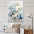 thumbnail image 1 of Designart "Blooming Geraniums In Golden Blue II" Geraniums Floater Framed Wall Decor, 1 of 5