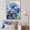thumbnail image 1 of Designart "Blooming Hydrangea In Blue And Purple II" Hydrangea Floater Framed Canvas Wall Art, 1 of 5