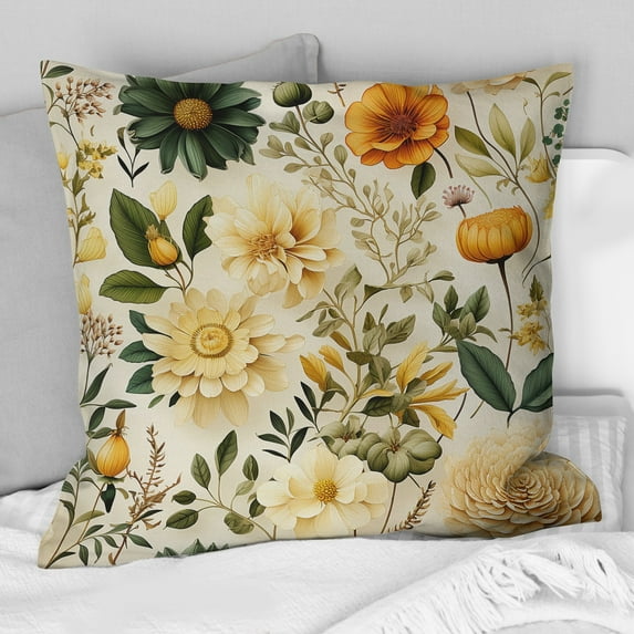 Designart "Blooming Journey" Botanical Printed Throw Pillow