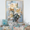 thumbnail image 1 of Designart "Blooming Lilies' Blossoms II" Lilies Floater Framed Canvas Art Print, 1 of 5