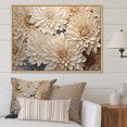 thumbnail image 1 of Designart "Blooming Mums In Beige And Gold Minimalism I" Mums Floater Framed Wall Art Prints, 1 of 5