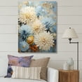 thumbnail image 1 of Designart "Blooming Mums In Blue And Gold Minimalism II" Mums Canvas Prints, 1 of 7