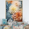 thumbnail image 1 of Designart "Blooming Mums In Muted Blue And Beige Minimalism II" Mums Floater Framed Wall Decor, 1 of 1