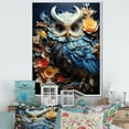 thumbnail image 1 of Designart "Blooming Mystery Of The Owl" Animals Owl Floater Framed Wall Art Living Room, 1 of 5