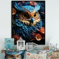 thumbnail image 1 of Designart "Blooming Mystery Of The Owl I" Animals Owl Floater Framed Canvas Wall Art, 1 of 5