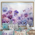 thumbnail image 1 of Designart "Blooming Purple Pansies IV" Flower Field Floater Framed Canvas Art Print, 1 of 1