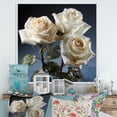 thumbnail image 1 of Designart "Blooming White Roses In Monochrome" Roses Floater Framed Canvas Prints, 1 of 1