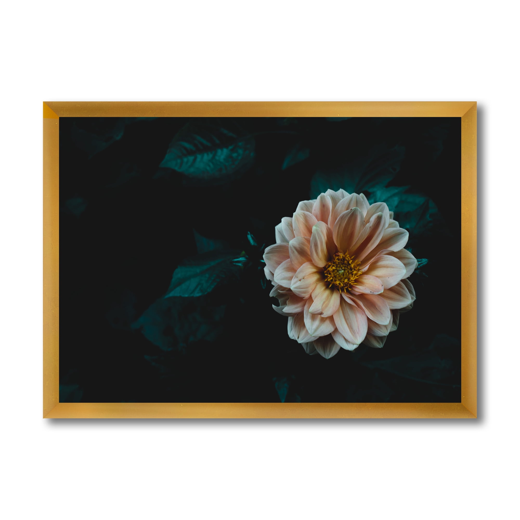 Designart 'Blooming Yellow Flower' Traditional Framed Art Print