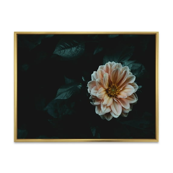 Designart 'Blooming Yellow Flower' Traditional Framed Canvas Wall Art Print