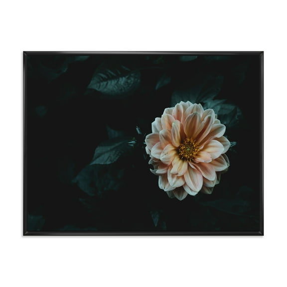 Designart 'Blooming Yellow Flower' Traditional Framed Canvas Wall Art Print