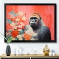 thumbnail image 1 of Designart "Blooms and Vibrance Gorilla Portrait" Animals Framed Wall Art Decor - Modern Black Gorilla Living Room Framed Canvas Art, 1 of 6